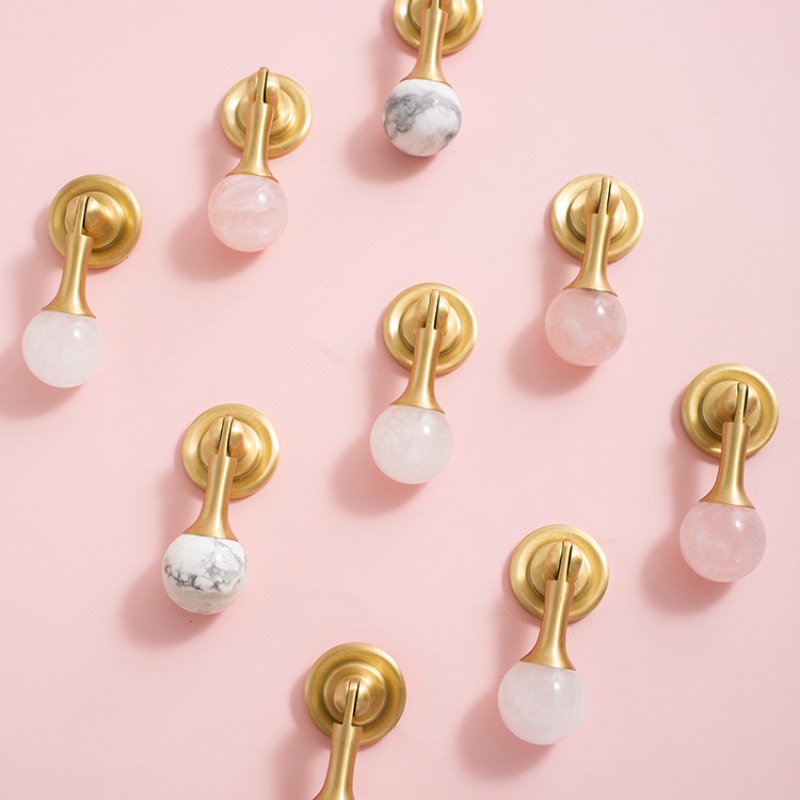 White Crystal Ball+Brass Furni - Furniture Hardware Drop Pulls ulasan dan harga