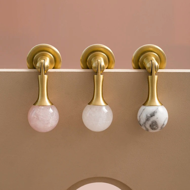 White Crystal Ball+Brass Furni - Furniture Hardware Drop Pulls ulasan dan harga